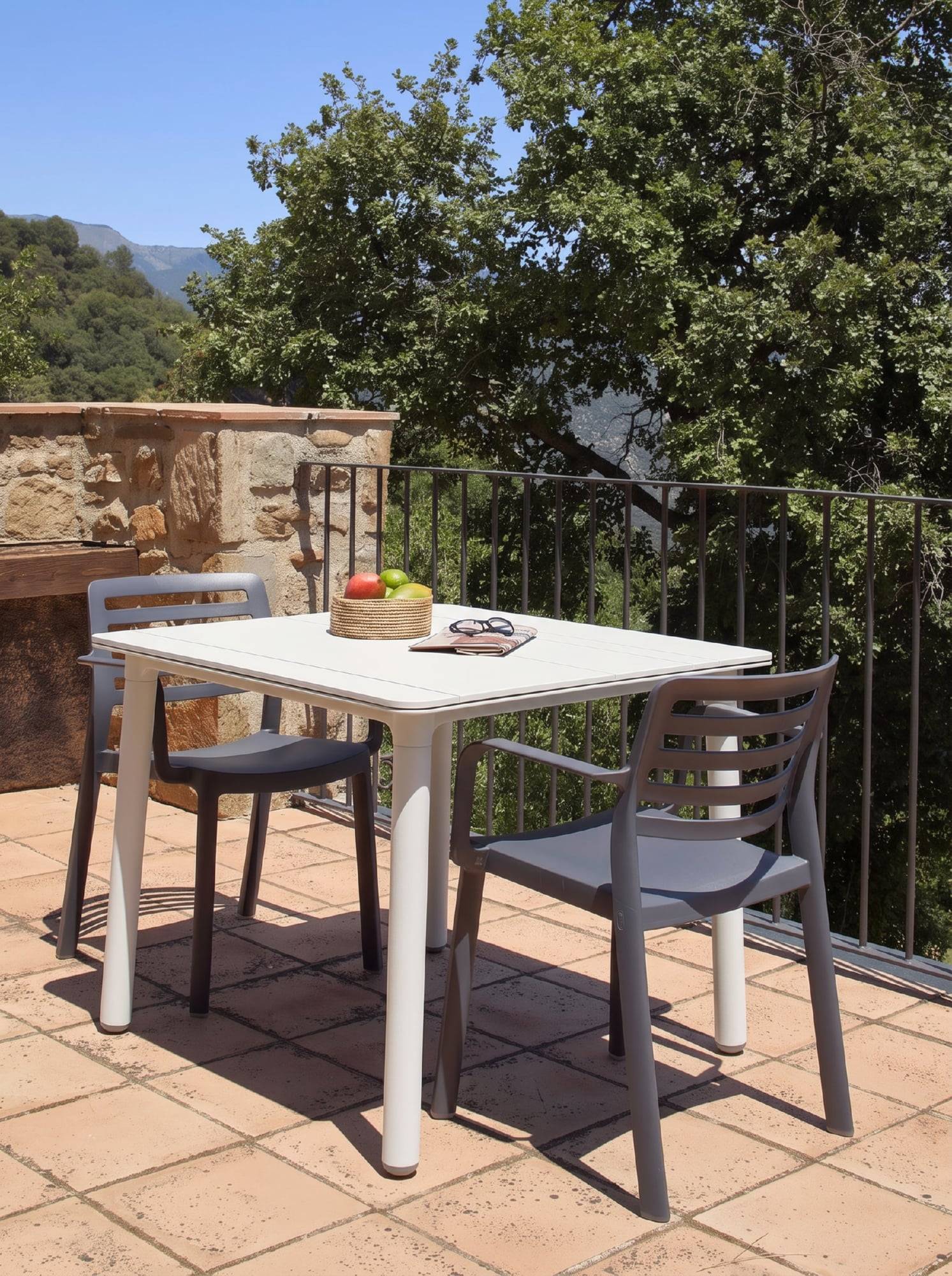 Garbar - Table carrée 90x90 Noa garbar plastique blanc - Image 6