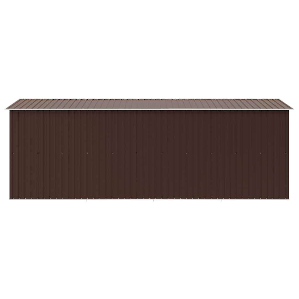 PANGIVO - Abri de jardin avec double porte coulissante - Acier galvanisé - Marron - 257x489x181 cm - Surface au sol 11,64m² - PANGIVO - Image 7