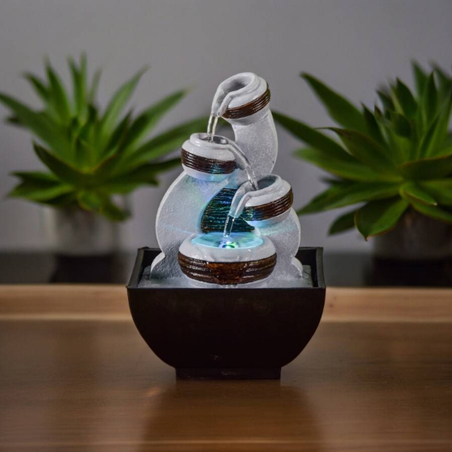 Zen Light - Fontaine d'Intérieur Cascade Kara - Déco Salon, Chambre, Bureau, Cadeaux Petit Prix - Faible Encombrement - H18cm – Zen'Light - Image 1