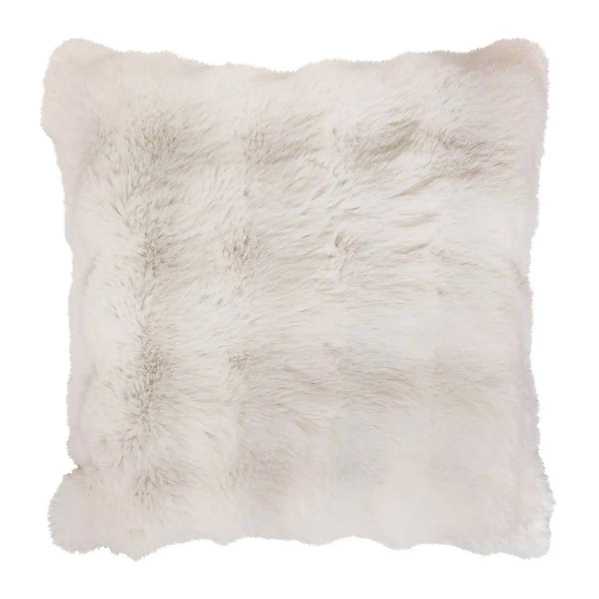 Coussin Imitation Fourrure 3D "Zephy" 45x45cm Blanc - Image 1