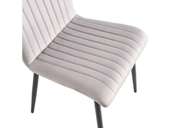 Lot De 2 Chaises En Velours "henley" - Gris Clair -habitat Et Jardin - Image 4