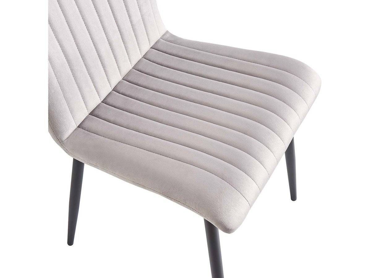 Lot De 2 Chaises En Velours "henley" - Gris Clair -habitat Et Jardin - Image 4