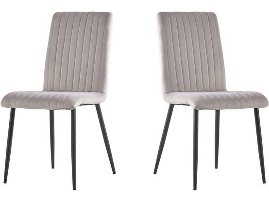 Lot De 2 Chaises En Velours "henley" - Gris Clair -habitat Et Jardin - Image 1
