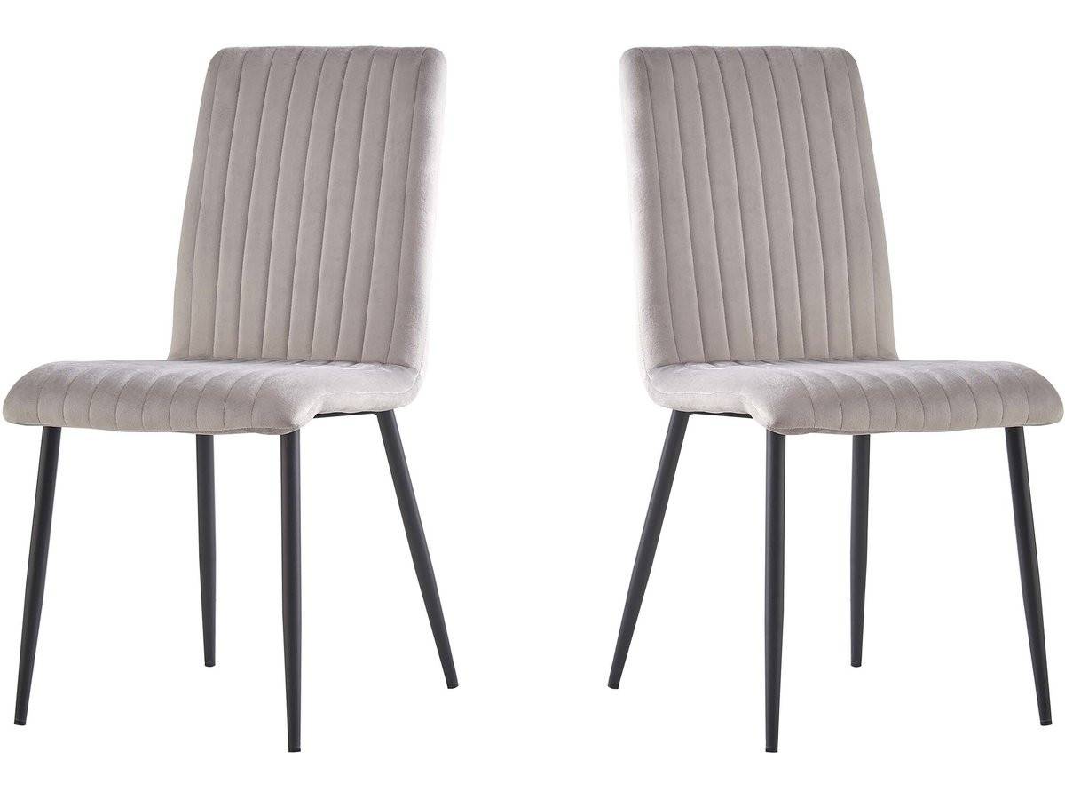 Lot De 2 Chaises En Velours "henley" - Gris Clair -habitat Et Jardin - Image 1