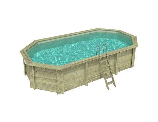 Altanka - Piscine hors sol en bois NEMO 7.3 x 3.97 - H.1.45 m, sable, cadre en métal - sans dalle - BAS7305OSPU3 - ALTANKA - Image 1