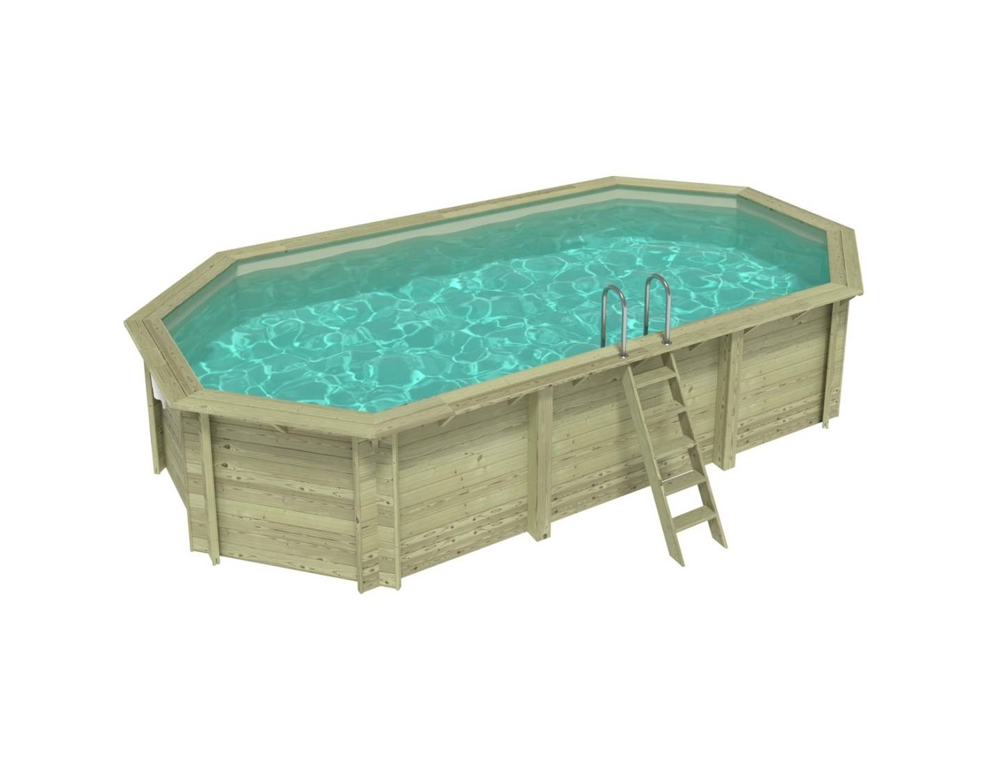 Altanka - Piscine hors sol en bois NEMO 7.3 x 3.97 - H.1.45 m, sable, cadre en métal - sans dalle - BAS7305OSPU3 - ALTANKA - Image 1