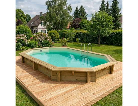 Altanka - Piscine hors sol en bois NEMO 7.3 x 3.97 - H.1.45 m, sable, cadre en métal - sans dalle - BAS7305OSPU3 - ALTANKA - Image 3