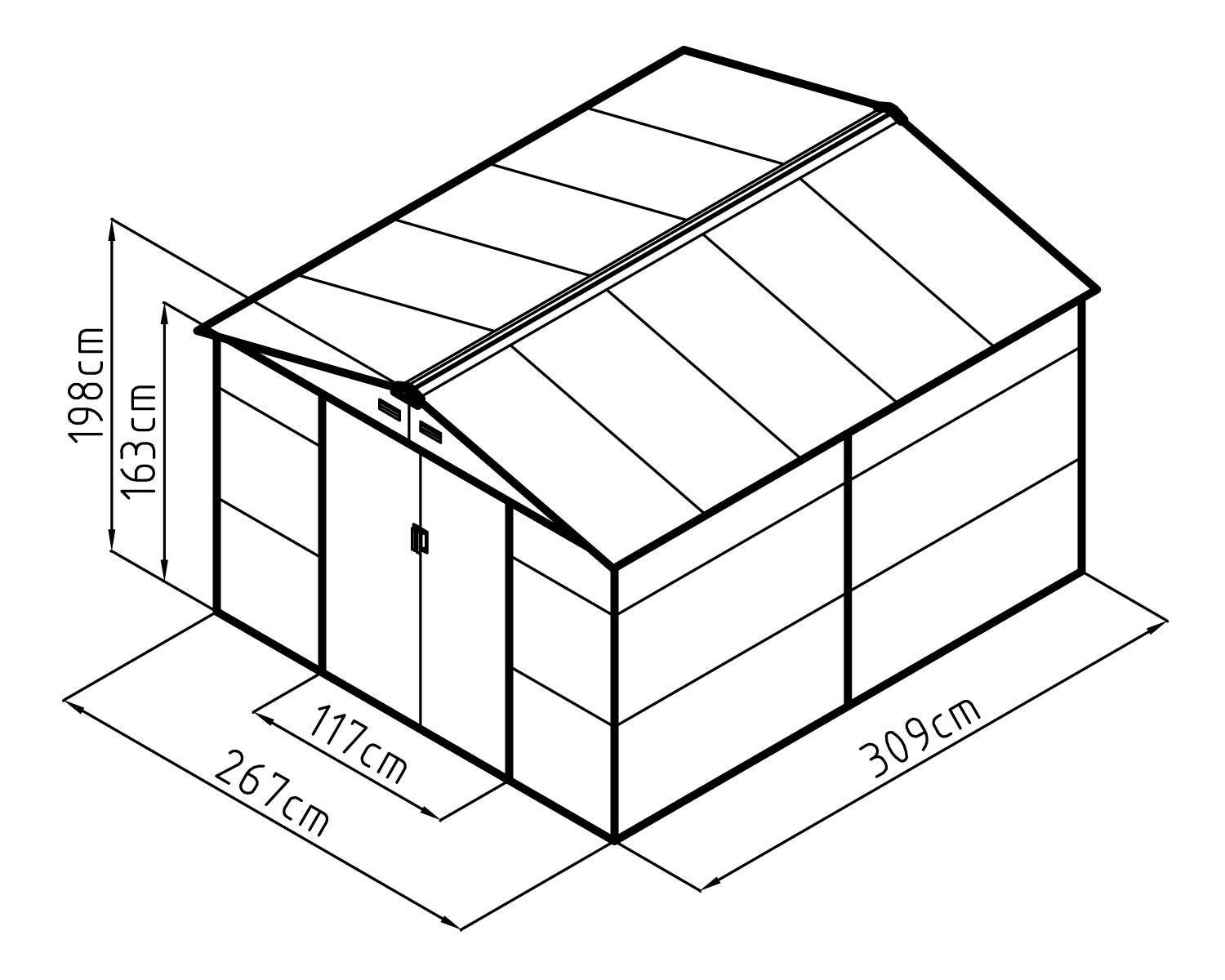 Trigano Jardin - Abri de jardin métal gris 8,25 m2 + kit d'ancrage - Image 3