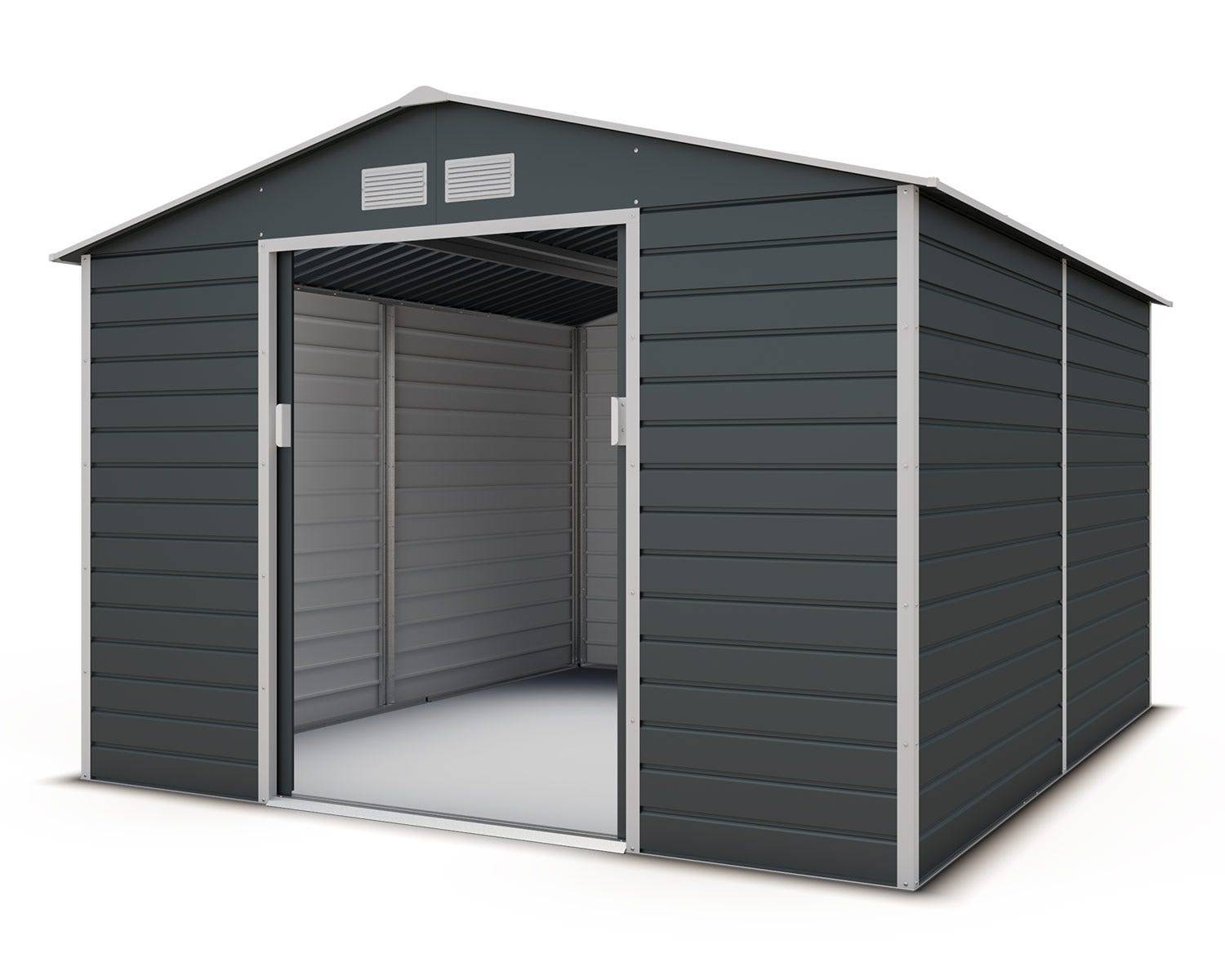 Trigano Jardin - Abri de jardin métal gris 8,25 m2 + kit d'ancrage - Image 2