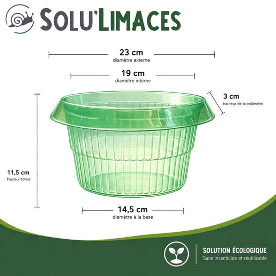 SOLU'LIMACES- 20 Cloches Barrières Anti-Limaces et Escargots-Salades, Fraisiers, Choux – Ø 23 cm - Image 3