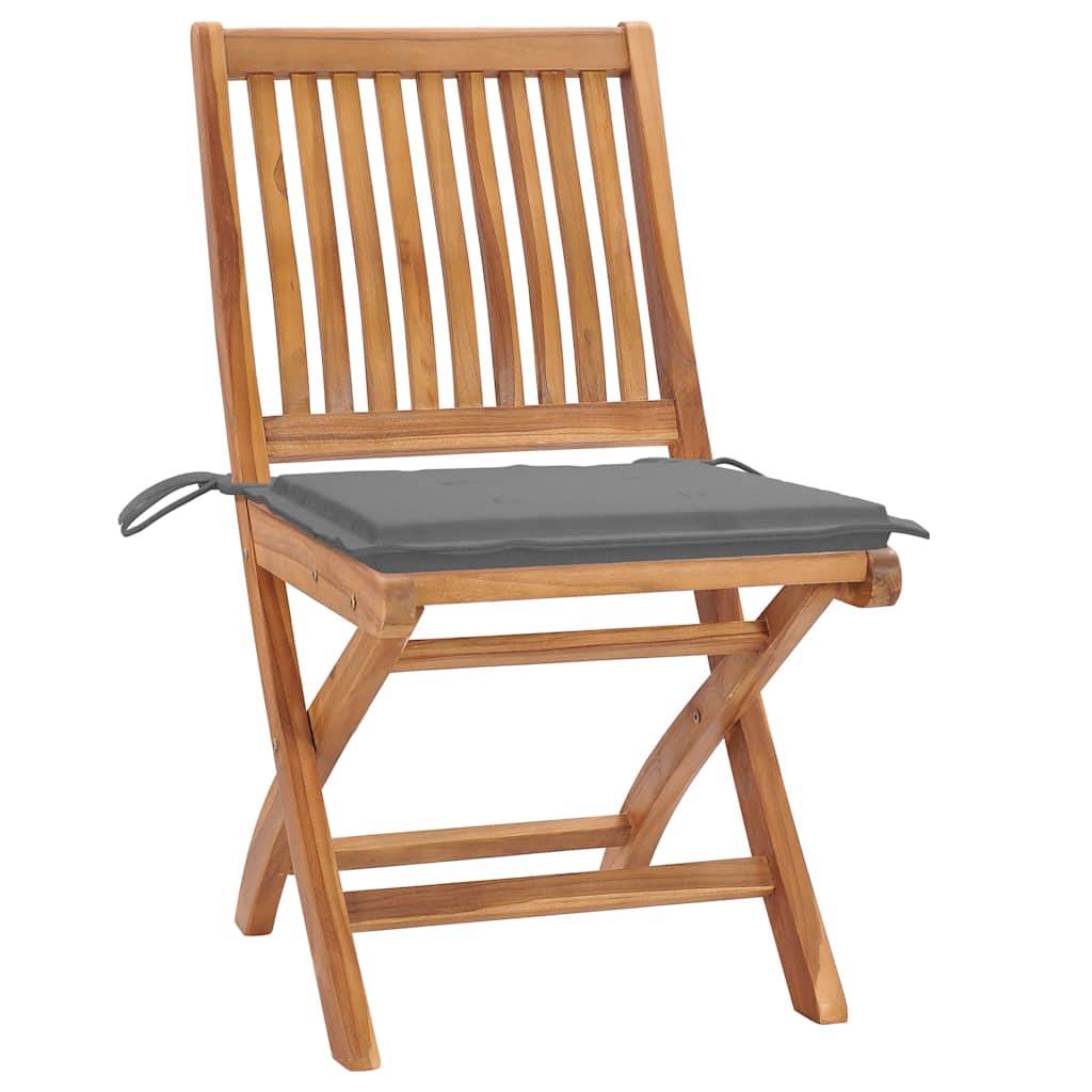 Vidaxl - Chaises pliables de jardin avec coussins lot de 8 Teck solide vidaXL 3072862 - Image 9