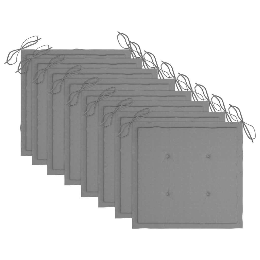 Vidaxl - Chaises pliables de jardin avec coussins lot de 8 Teck solide vidaXL 3072862 - Image 8