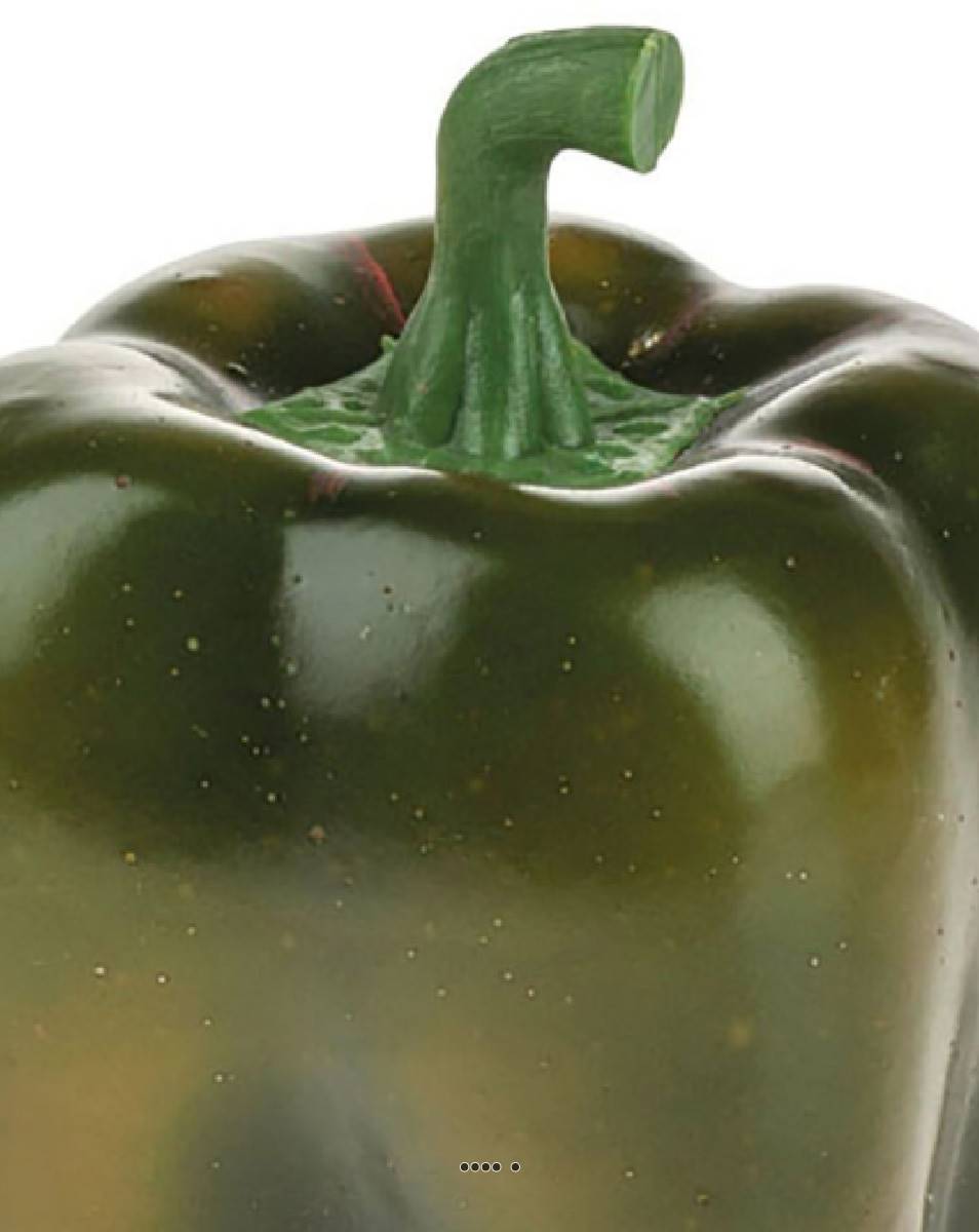 Poivron factice vert plastique soufflé taille réelle H 9,5 x D 8 cm - Image 3
