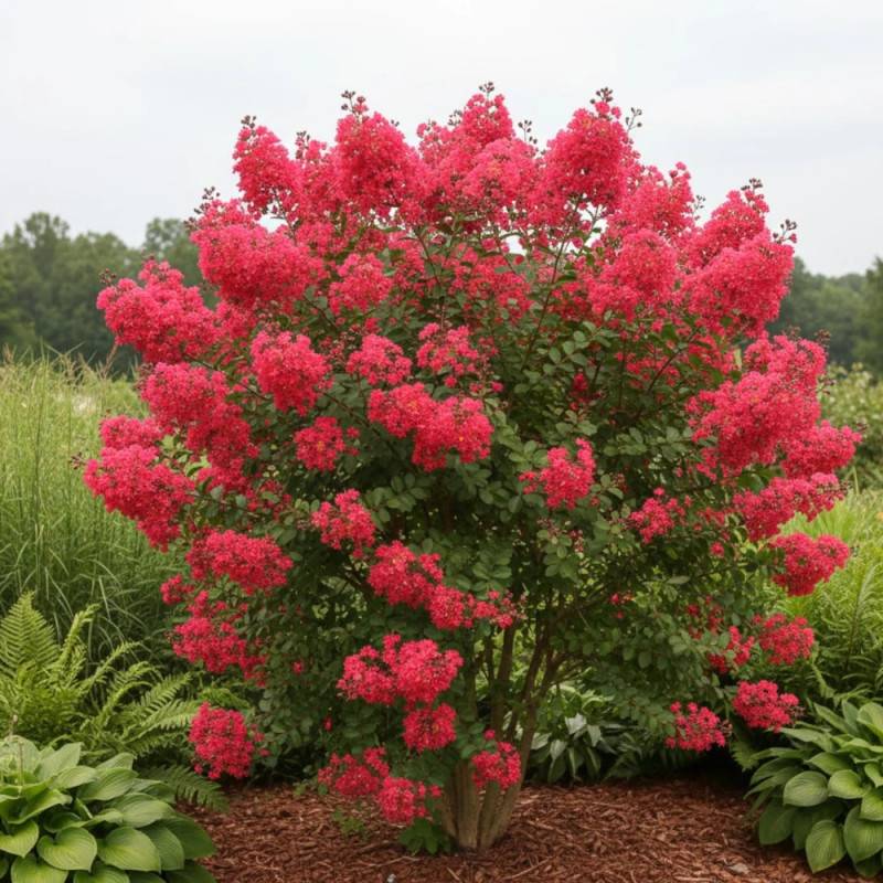 Lilas des Indes With Love® Chérie, Lagerstroemia à fleurs Rouge/ - feuillage Caduc - Pot de 4L - 40/60 cm - Image 3