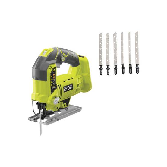 Ryobi - Pack RYOBI - Scie sauteuse pendulaire R18JS-0 - 18 V One+ - Sans batterie ni chargeur - Jeu de 6 lames spéciales scie sauteuse RAK6JSBW - Image 1