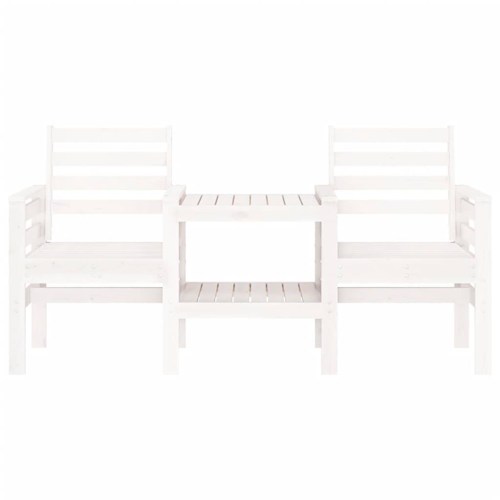 Maison Chic - Banc de jardin - Banc d'extérieur - Banquette avec table 2 places blanc bois massif de pin-JU13925 - Image 3