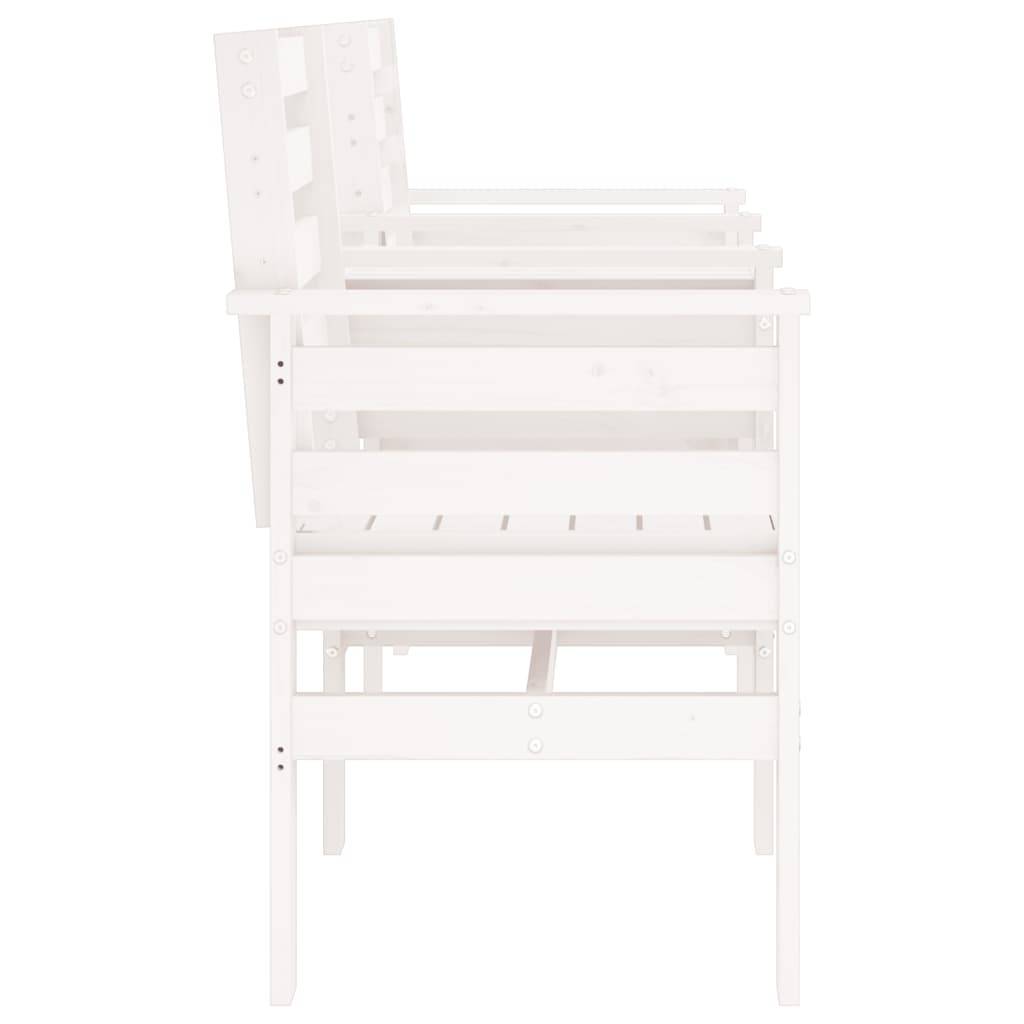 Maison Chic - Banc de jardin - Banc d'extérieur - Banquette avec table 2 places blanc bois massif de pin-JU13925 - Image 4