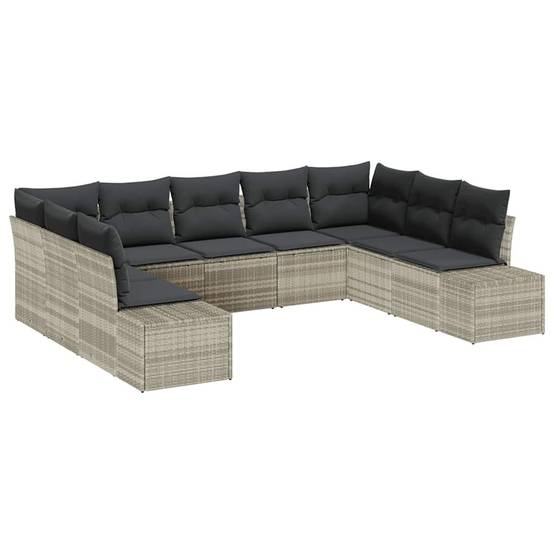 ComfortXL - Salon de Jardin d'Angle 9 Places en Polyrotin Modulable avec Table Basse Gris Clair – ComfortXL Outdoor Living - Image 2