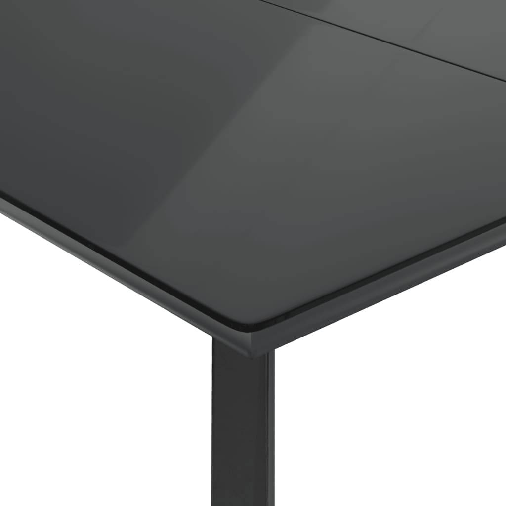 ComfortXL - Table et Chaises de Jardin 4 Personnes, Résine Tressée Noire et Coussins Blanc Crème, 160x80cm – ComfortXL Outdoor Living - Image 6