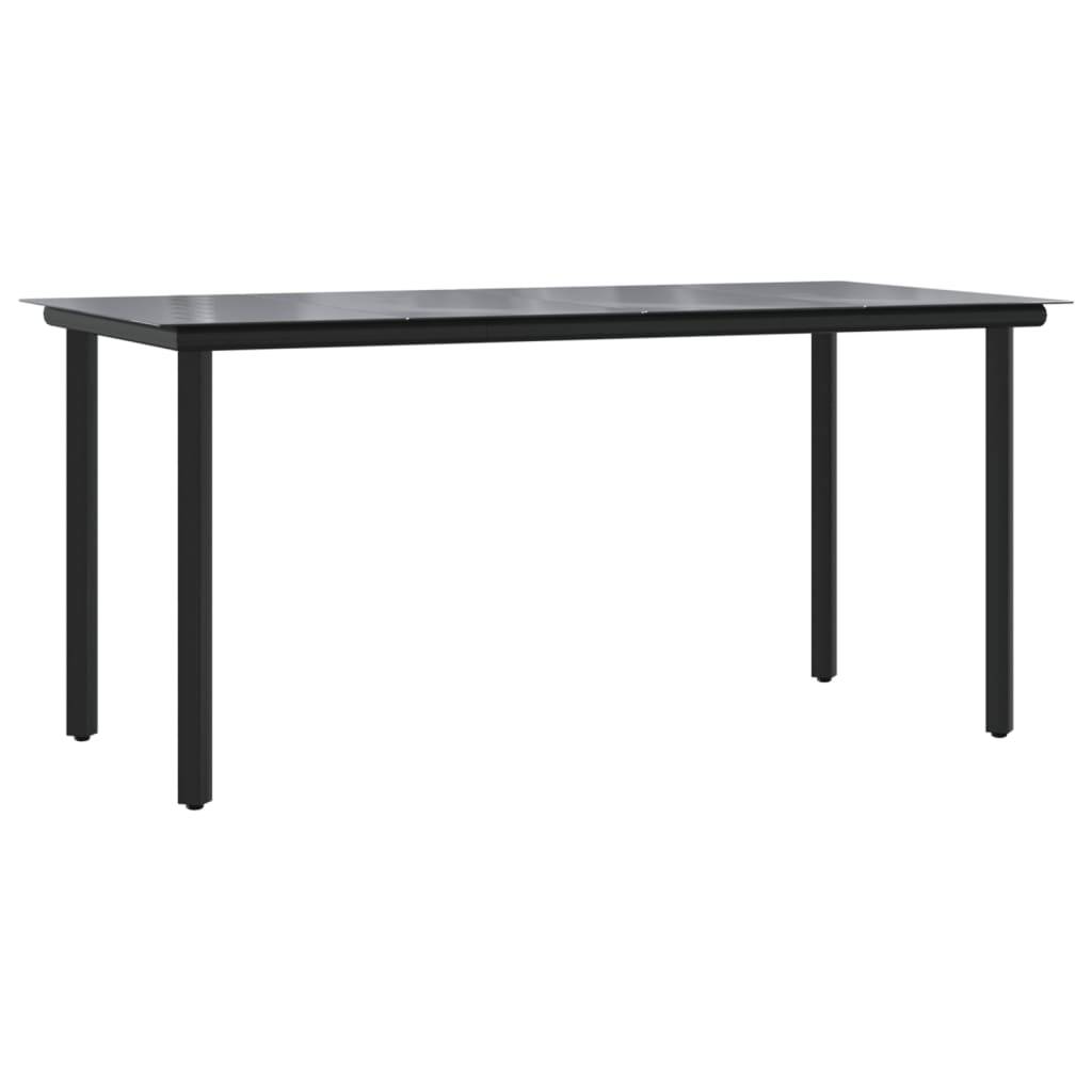 ComfortXL - Table et Chaises de Jardin 4 Personnes, Résine Tressée Noire et Coussins Blanc Crème, 160x80cm – ComfortXL Outdoor Living - Image 4