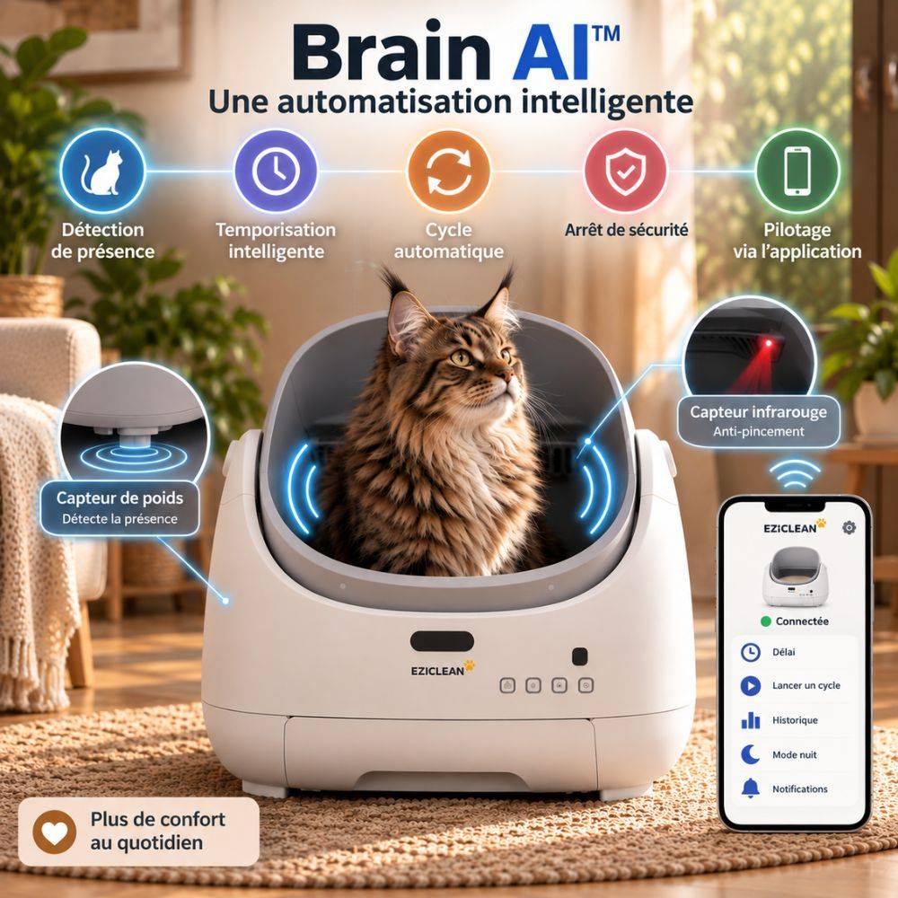 Eziclean - Litière autonettoyante connectée - maison de toilette pour chat eziclean® CATBOT K12i ULTRA IA - Image 5