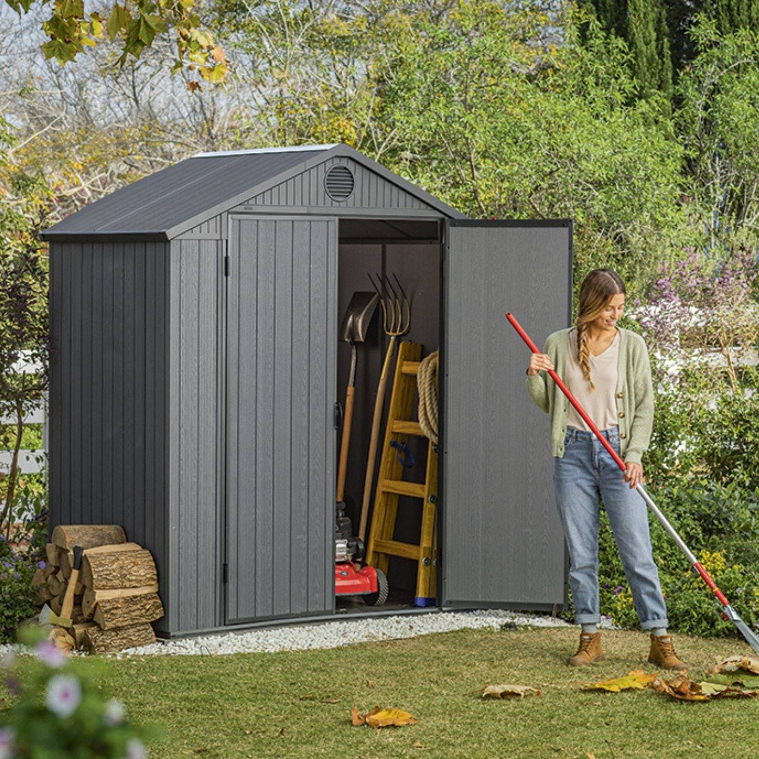 Keter - Abri de jardin DARWIN 6x4 Gris - Image 4