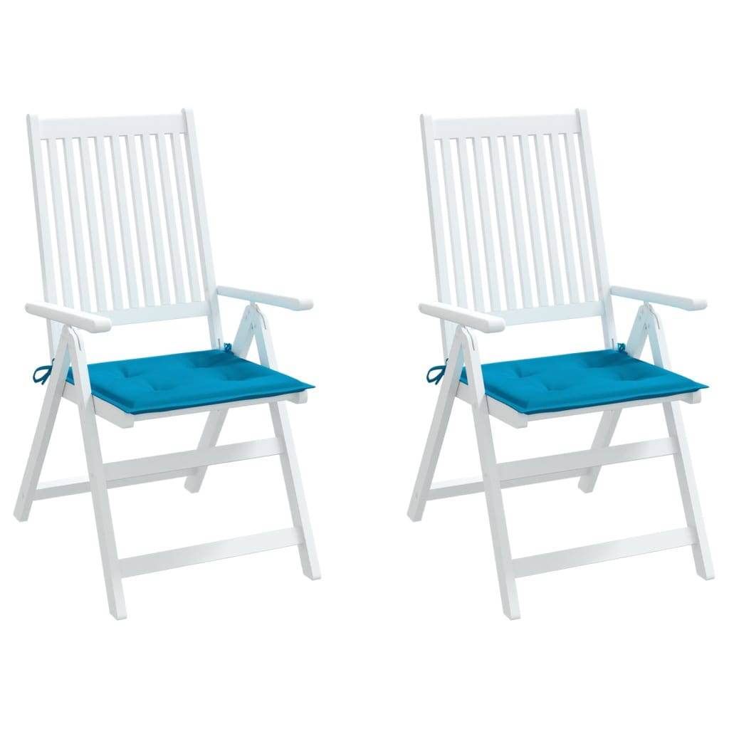 Coussins de chaise de jardin polyester bleu 50 x 50 x 4 cm - PANGIVO - Image 4
