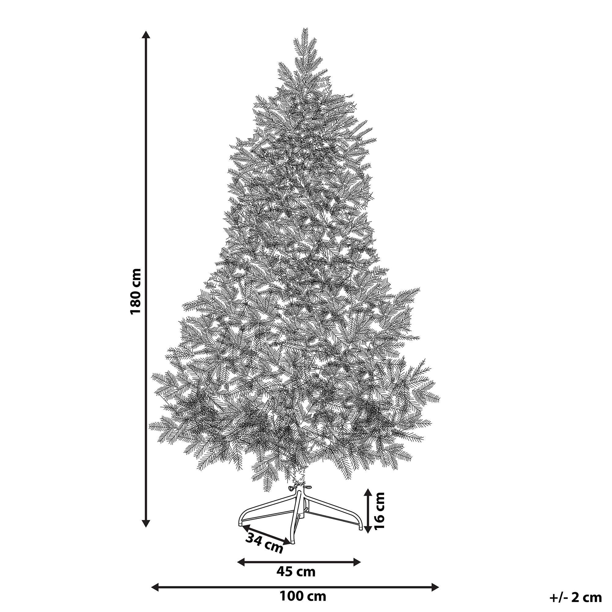 Beliani - Sapin de Noël PVC Vert TATLOW - 100x100x180- Beliani - Image 3