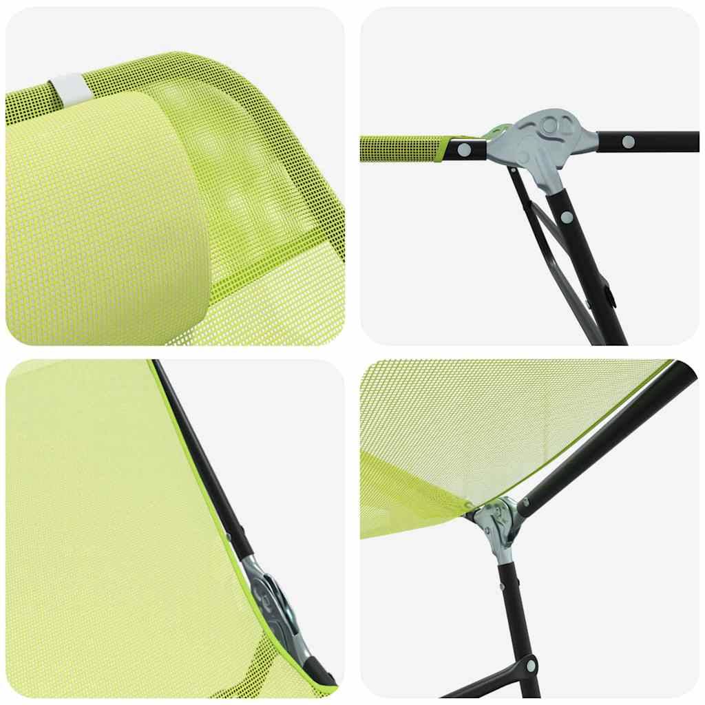 Maison Chic - Chaise longue | Transat | Bain de soleil pliante Vert 182 x 55 x 85,5 cm Textilène - Image 7