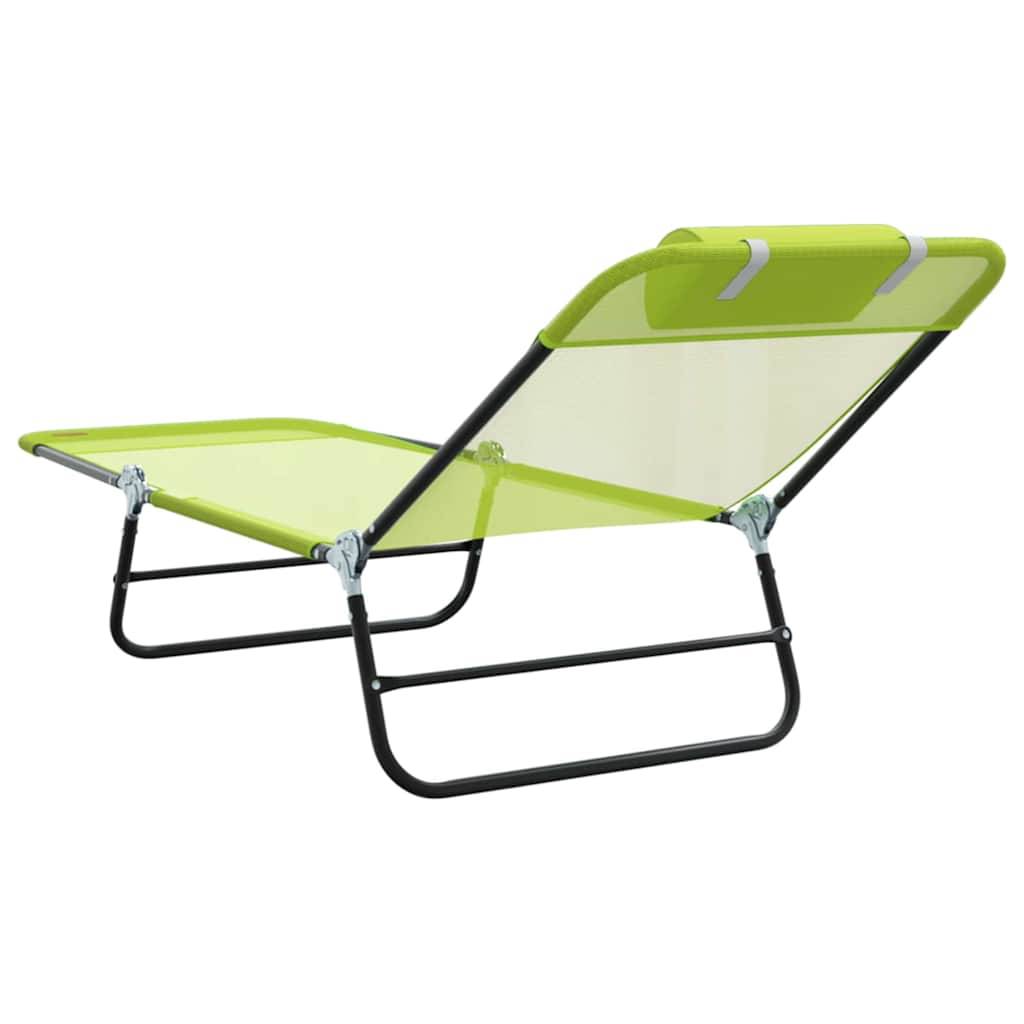 Maison Chic - Chaise longue | Transat | Bain de soleil pliante Vert 182 x 55 x 85,5 cm Textilène - Image 6
