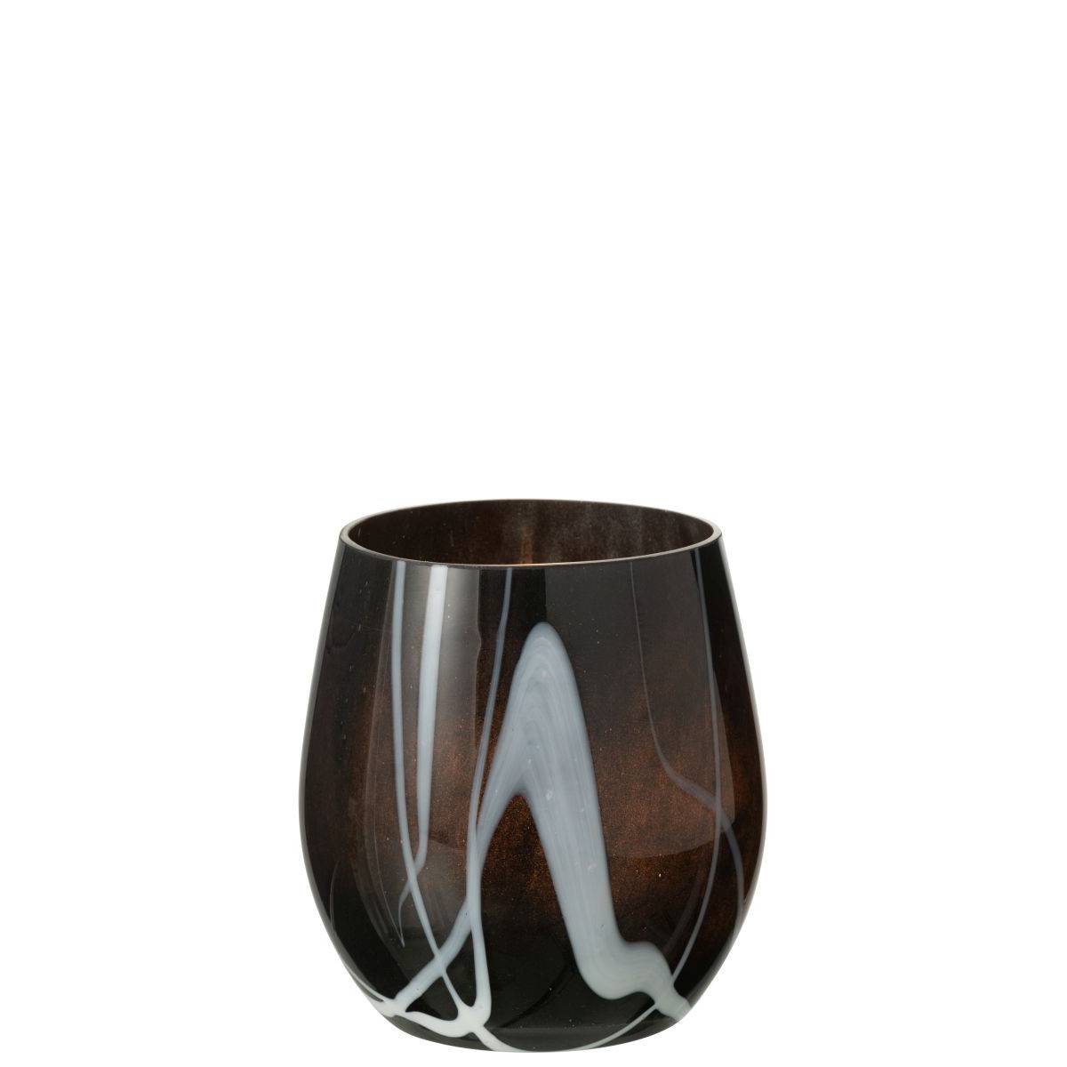 Photophore en Verre "Effet Fumé" 14cm Noir - Image 2