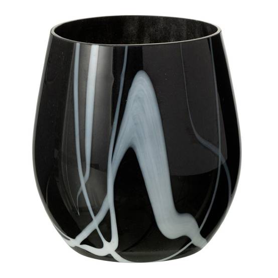 Photophore en Verre "Effet Fumé" 14cm Noir - Image 1