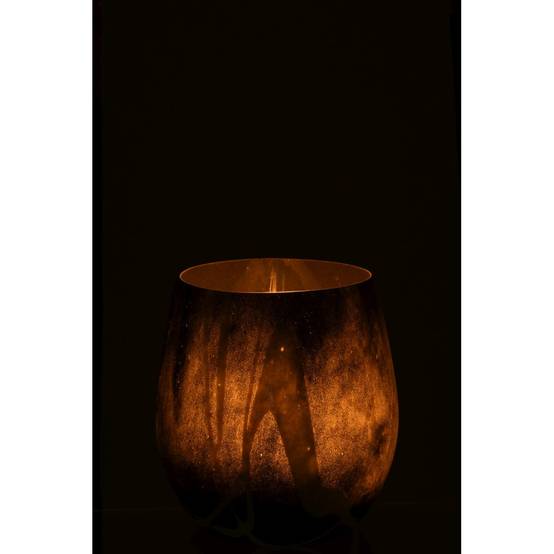 Photophore en Verre "Effet Fumé" 14cm Noir - Image 3