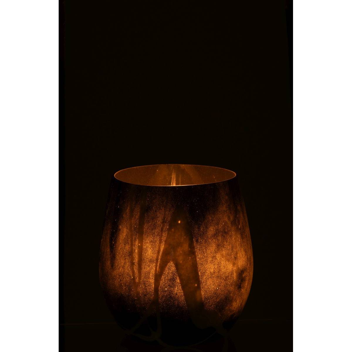 Photophore en Verre "Effet Fumé" 14cm Noir - Image 3