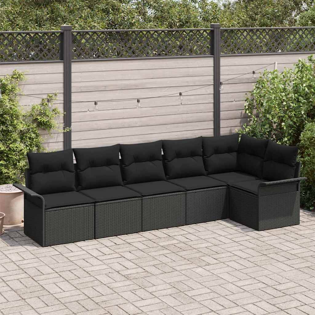 ComfortXL - Salon de jardin 6 places en poly rotin avec rangement intégré et coussins Noir – ComfortXL Outdoor Living