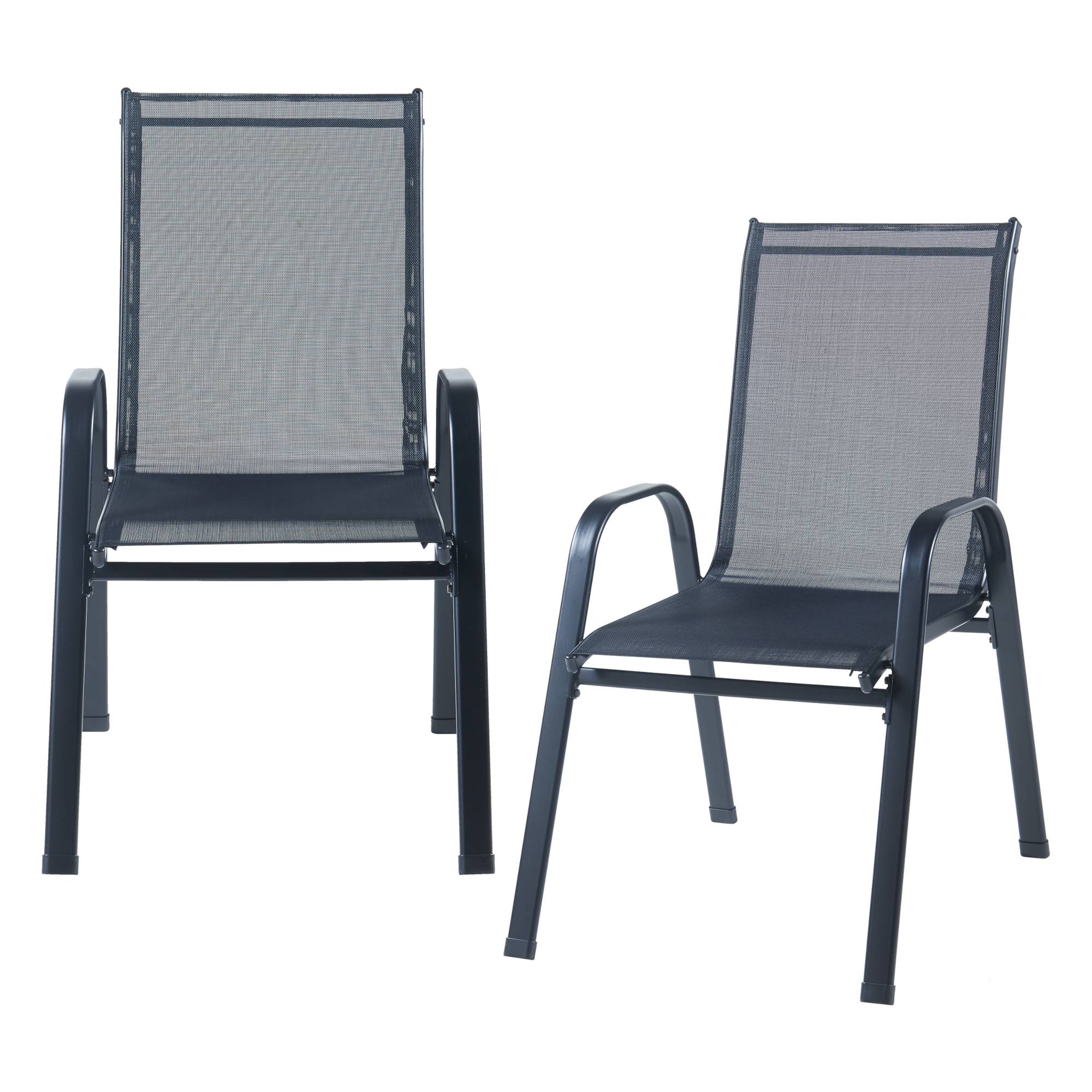 Casa.Pro - Salon de jardin 7 pièces Aradeo avec table à manger et 6 chaises acier verre trempé textilène casa.pro - Image 6