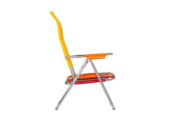 Fiam - Fauteuil Relax SPAGHETTI POP Aluminium BRUT PVC ORANGE JAUNE ROUGE 127/168x60x73/108 cm FIAM - Image 2