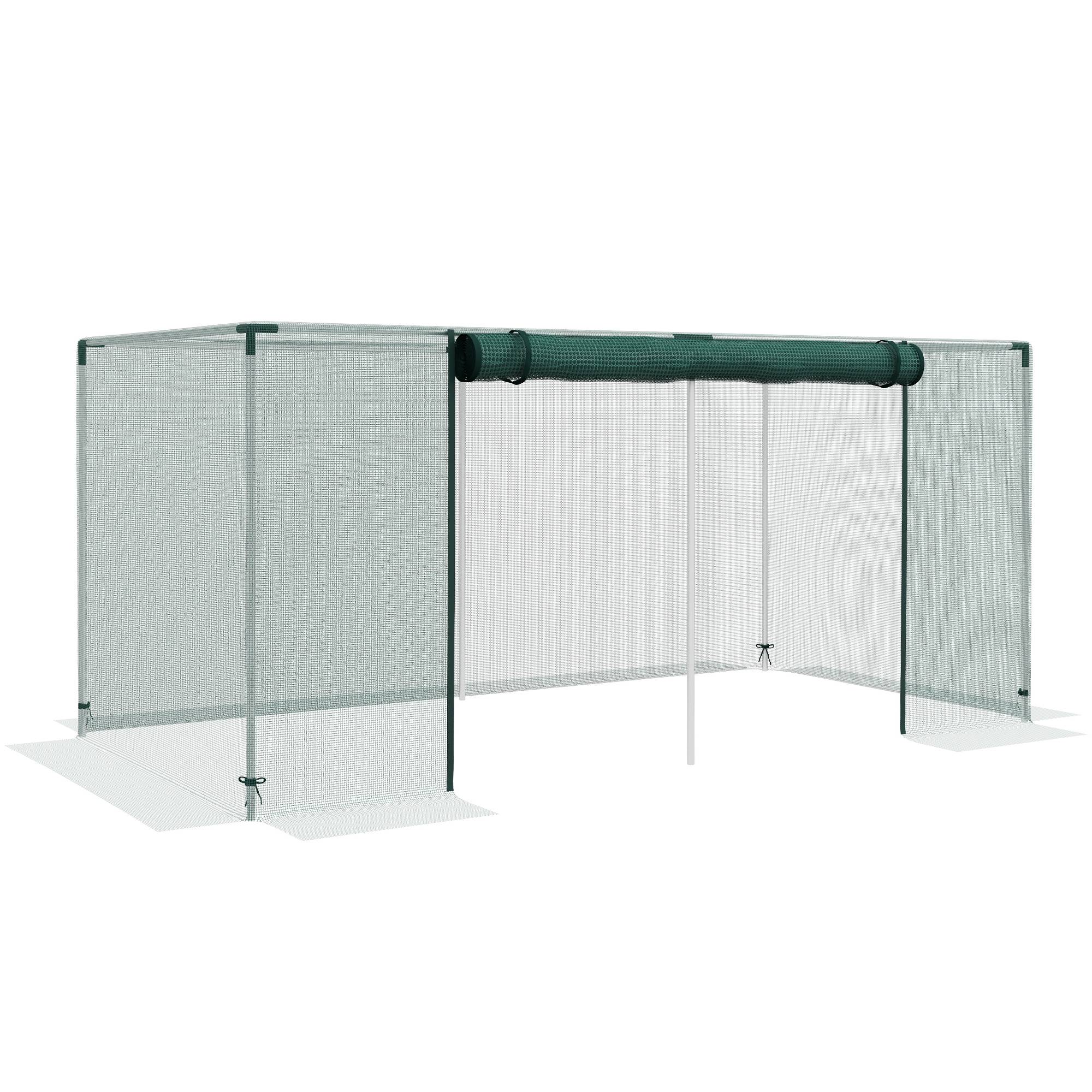 Cage culture serre de jardin acier HDPE potager protection plantes porte zippée 240x110cm vert - ComfortXL Outdoor Living - Image 1