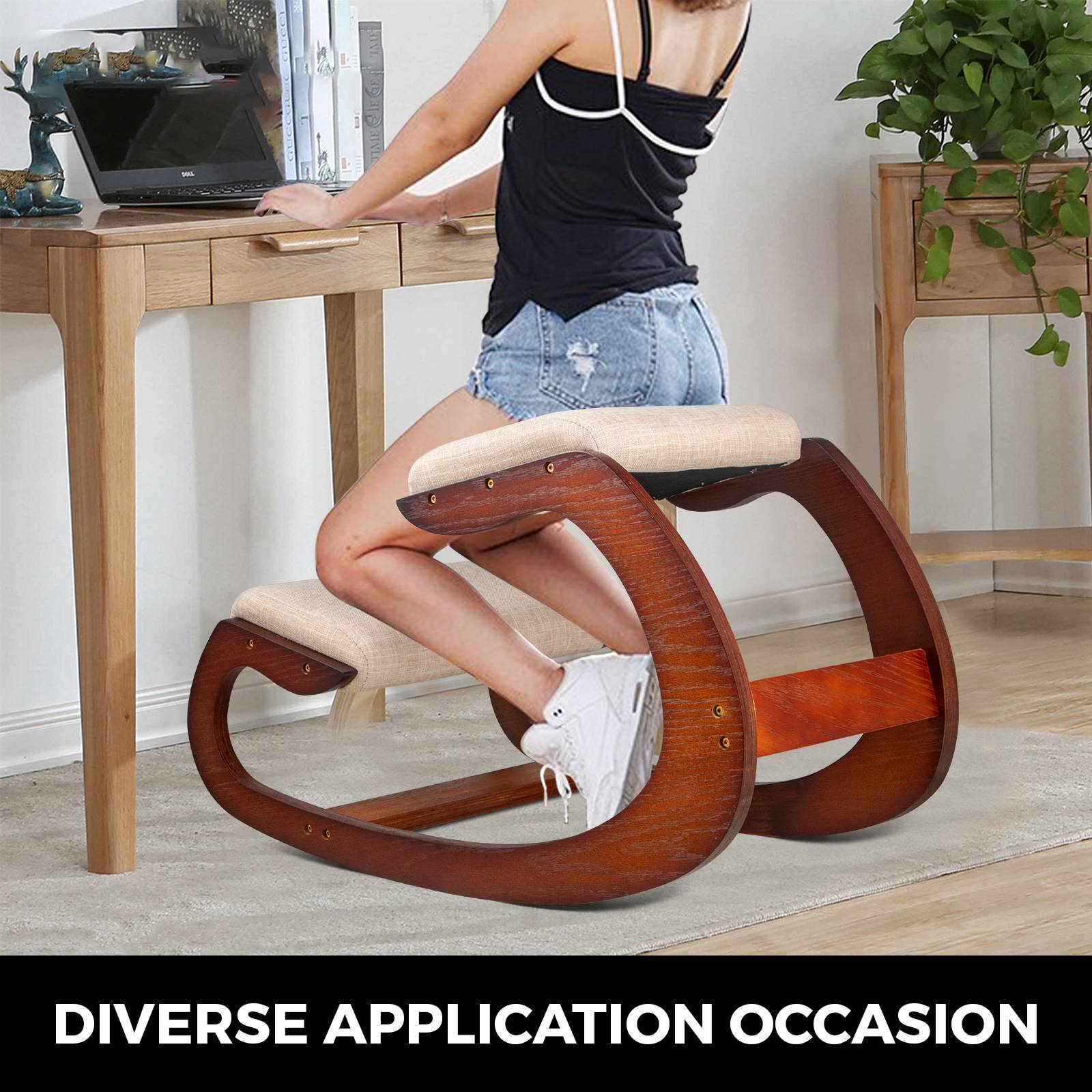 VEVOR Fauteuil ergonomique à genoux, lourd duty. Meilleure posture, pliable. Bureau, méditation. - Image 7