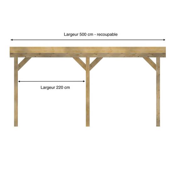 Structure Terrasse Bois Pilotis Autoportée en Kit - 5x4,20m - Solives + Poteaux - Sapin Traité Autoclave - Image 2
