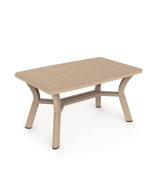 Table rectangulaire recyclée extérieur 140x90 sable DALIA garbar - Image 1