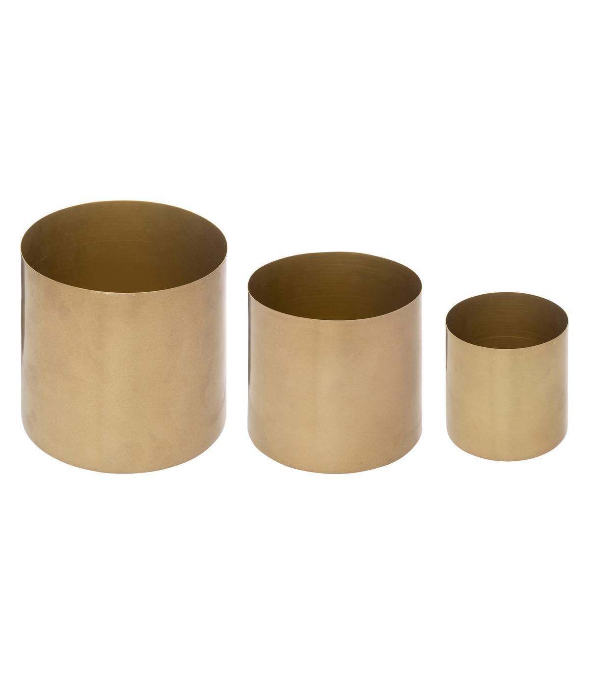 Lot de 3 Cache-pots en métal doré D 14 D 12 et D 10  cm - Image 1