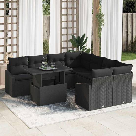 ComfortXL - Salon de Jardin Noir Chic 9 Pièces avec Fauteuils et Canapés pour Soirées Élégantes en Extérieur – ComfortXL Outdoor Living - Image 1