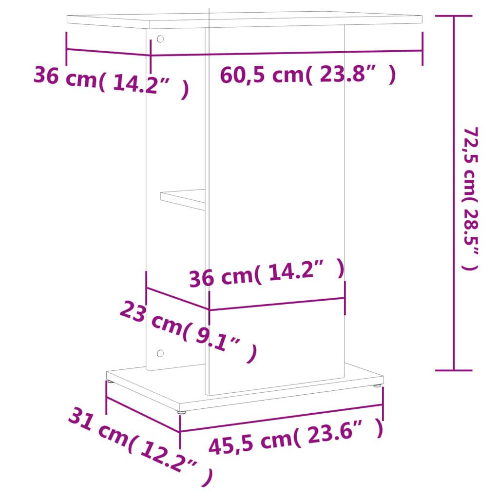 Meuble Aquarium Compact Bois avec Étagère Ouverte pour Bureau Sonoma Gris - ComfortXL Outdoor Living - Image 8