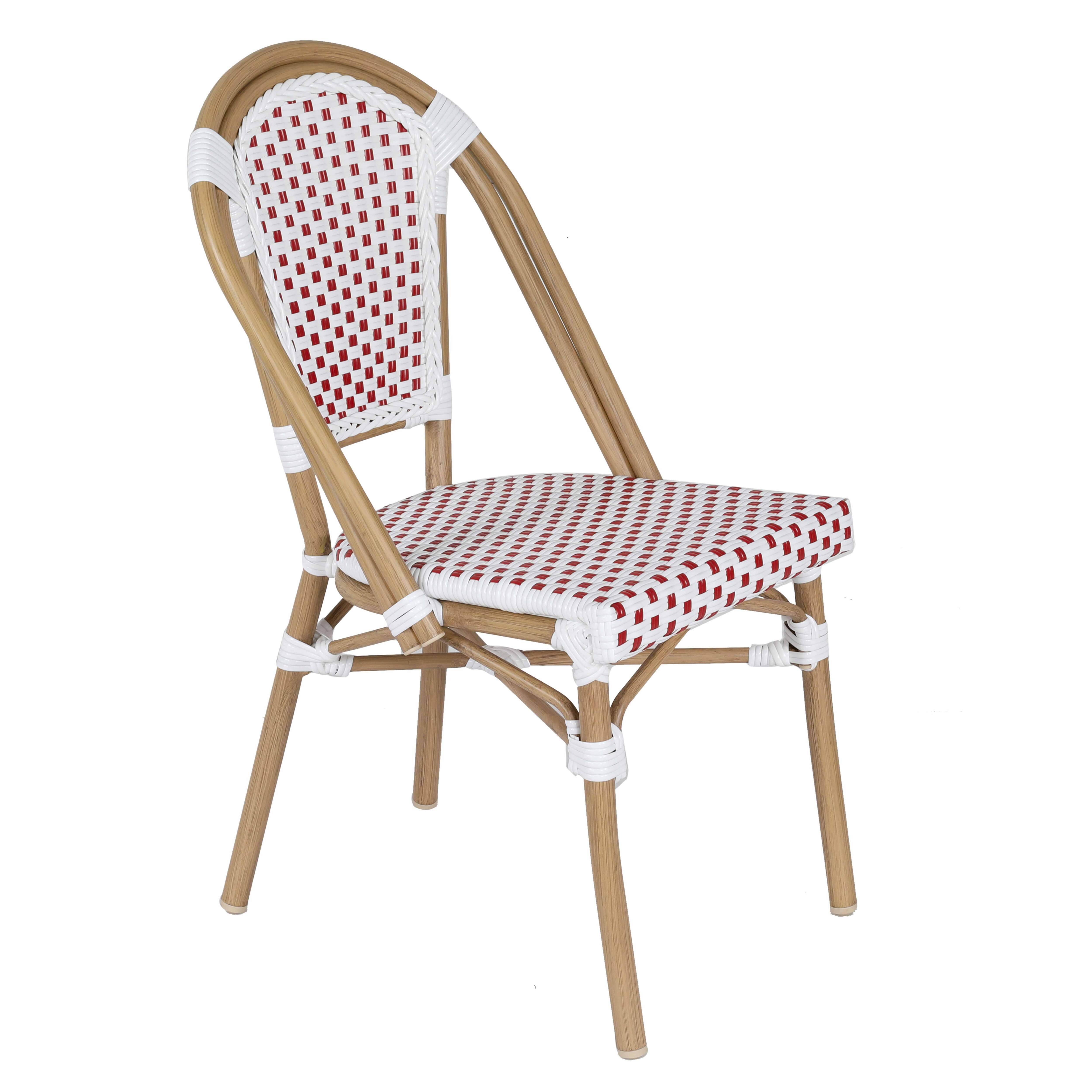 Oviala - Ensemble table de terrasse inclinable marbre blanc et 2 chaises rouge Montmartre - Oviala - Image 6