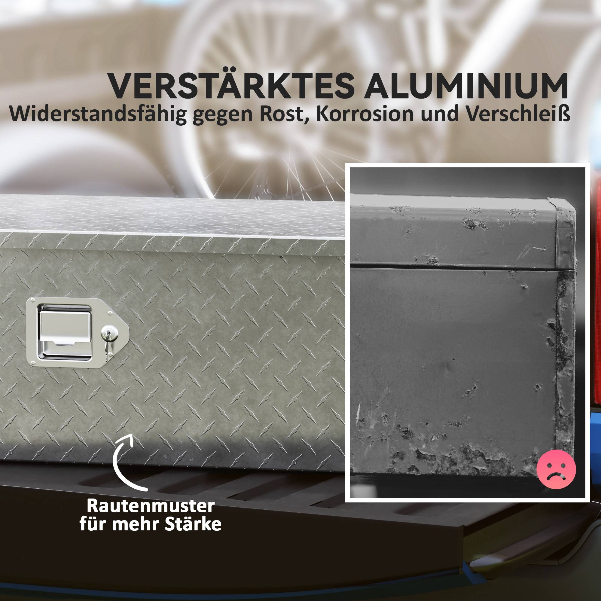 Coffre Rangement Aluminium Remorque Camion Verrouillable 99cm Argent - ComfortXL Outdoor Living - Image 4