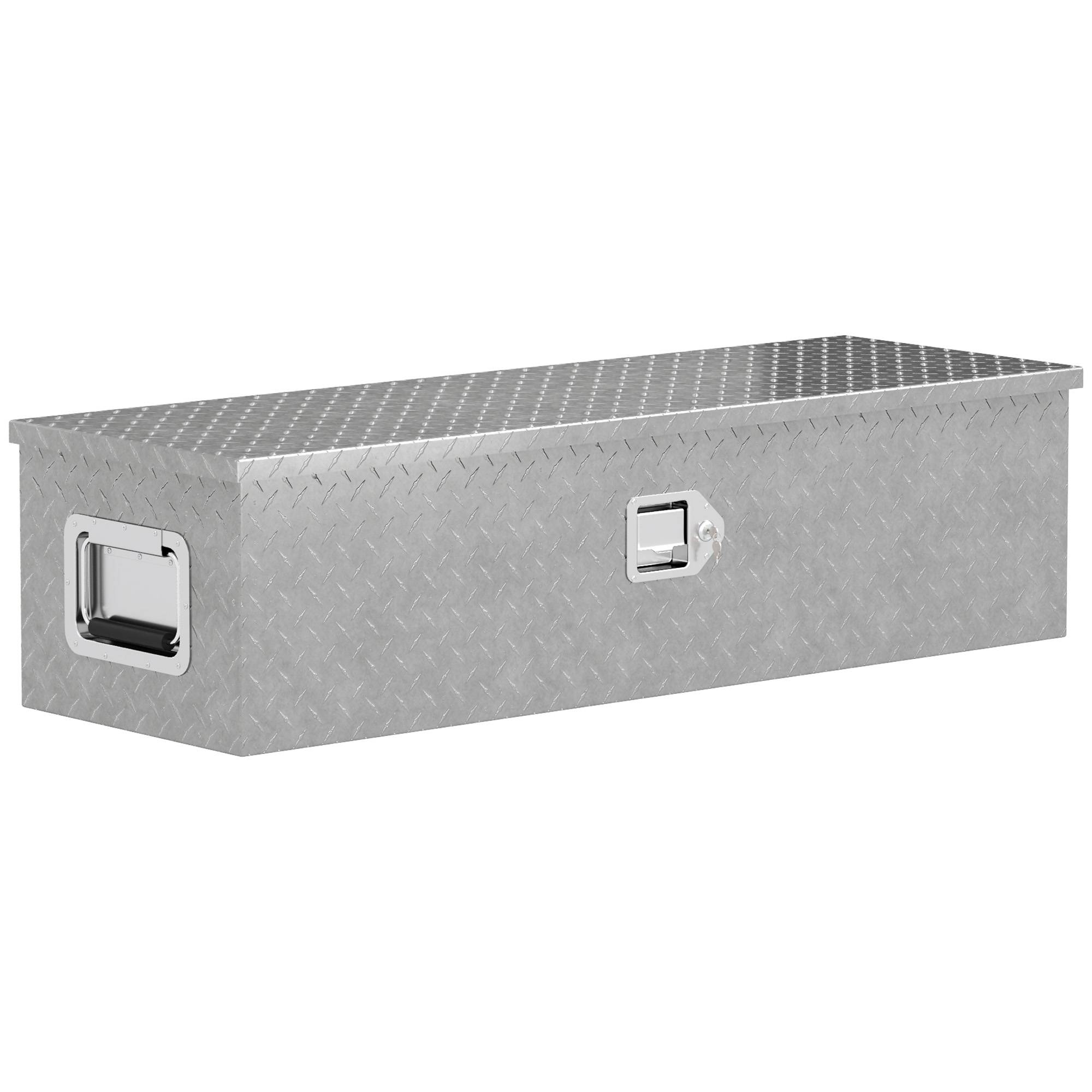 Coffre Rangement Aluminium Remorque Camion Verrouillable 99cm Argent - ComfortXL Outdoor Living - Image 2