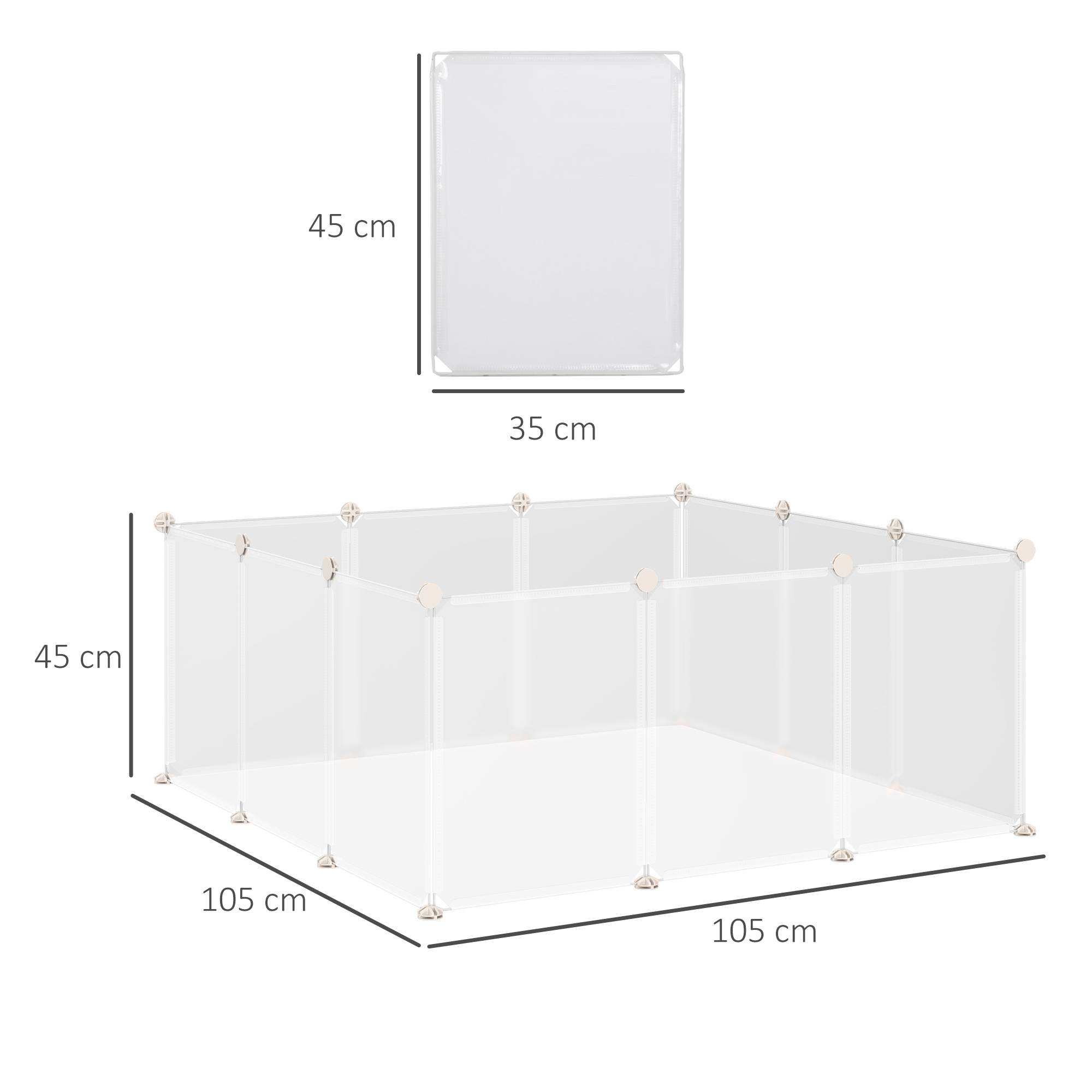 Enclos Modulable Métal Résine Intérieur Petits Animaux 12 Panneaux Blanc - ComfortXL Outdoor Living - Image 3