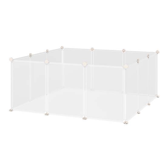 Enclos Modulable Métal Résine Intérieur Petits Animaux 12 Panneaux Blanc - ComfortXL Outdoor Living - Image 2