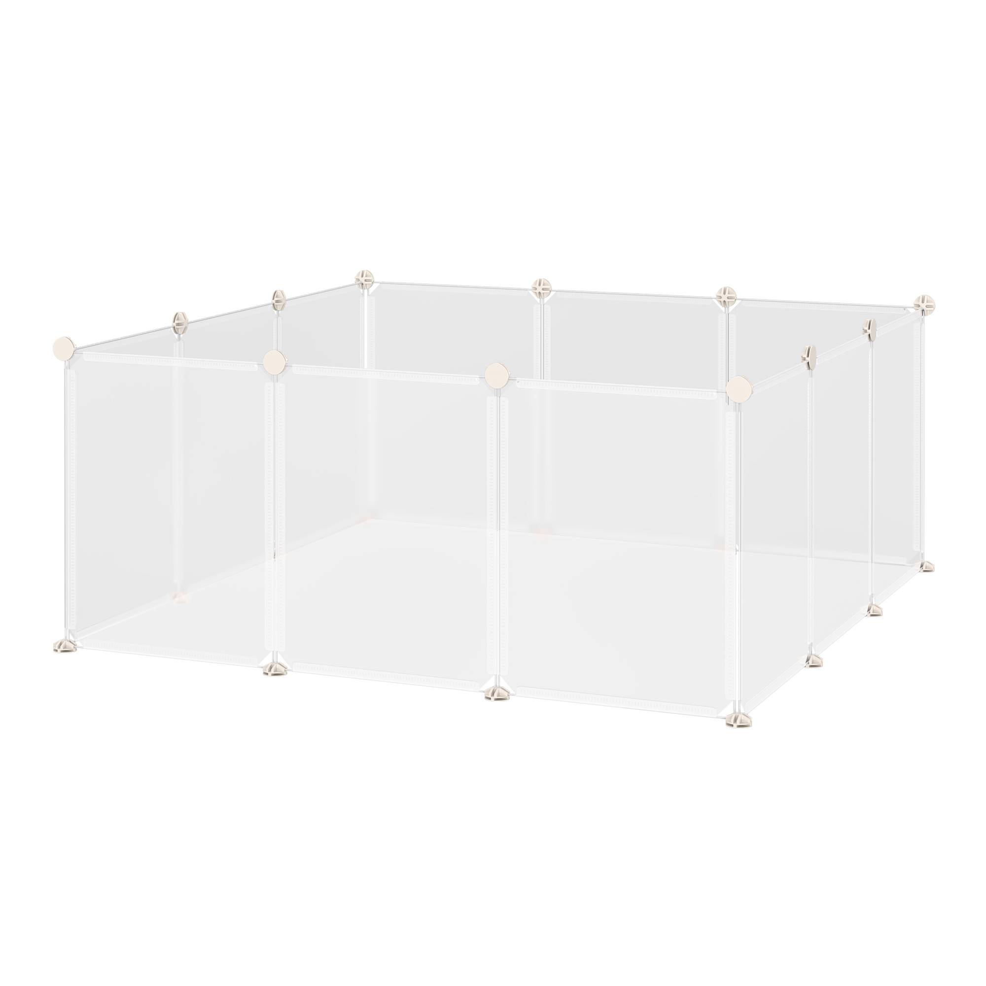 Enclos Modulable Métal Résine Intérieur Petits Animaux 12 Panneaux Blanc - ComfortXL Outdoor Living - Image 2
